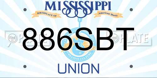886SBT Mississippi License Plate
