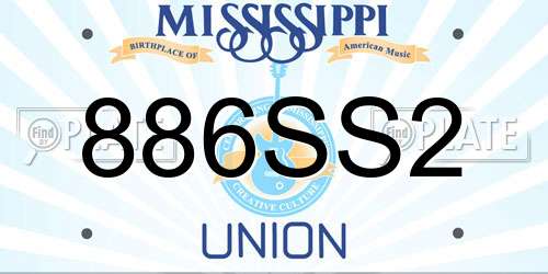 886SS2 Mississippi License Plate