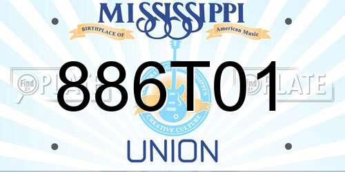 886T01 Mississippi License Plate