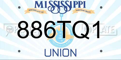 886TQ1 Mississippi License Plate