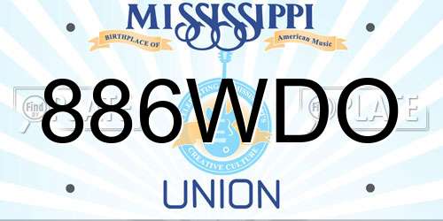 886WDO Mississippi License Plate
