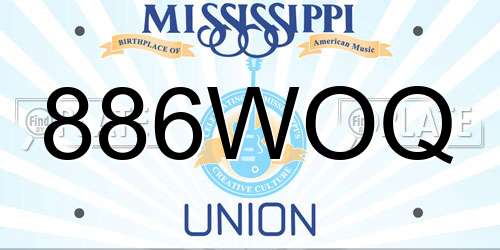 886WOQ Mississippi License Plate