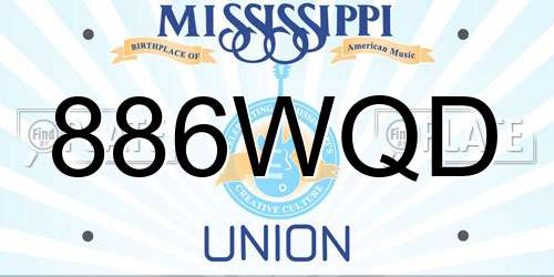 886WQD Mississippi License Plate