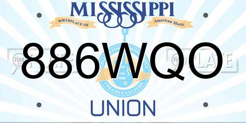 886WQO Mississippi License Plate