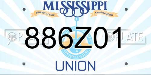 886Z01 Mississippi License Plate
