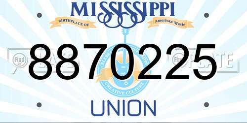 8870225 Mississippi License Plate