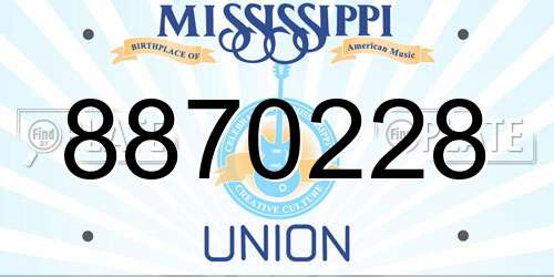8870228 Mississippi License Plate