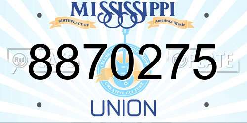8870275 Mississippi License Plate