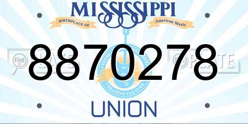 8870278 Mississippi License Plate