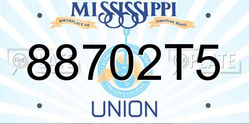 88702T5 Mississippi License Plate