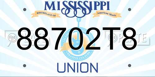 88702T8 Mississippi License Plate