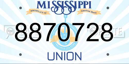 8870728 Mississippi License Plate