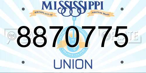 8870775 Mississippi License Plate