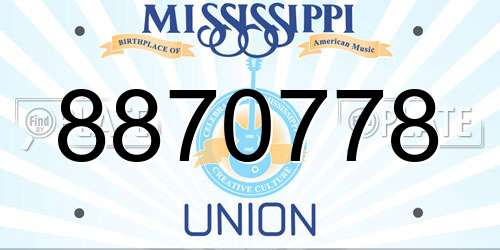8870778 Mississippi License Plate