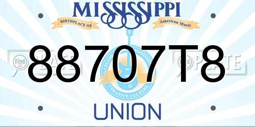 88707T8 Mississippi License Plate