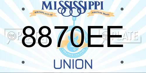 8870EE Mississippi License Plate