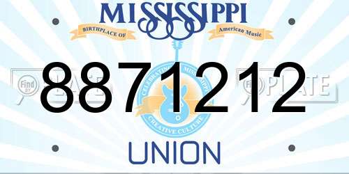 8871212 Mississippi License Plate