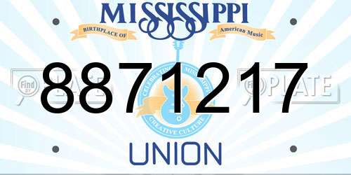 8871217 Mississippi License Plate