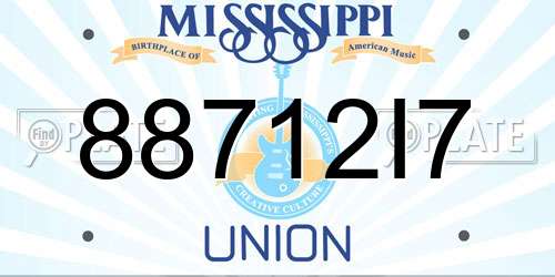 88712I7 Mississippi License Plate