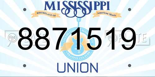8871519 Mississippi License Plate