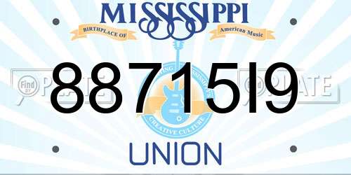 88715I9 Mississippi License Plate