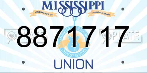8871717 Mississippi License Plate