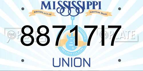 88717I7 Mississippi License Plate