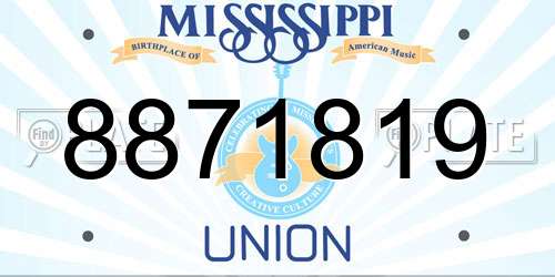 8871819 Mississippi License Plate