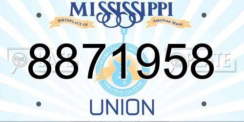 8871958 Mississippi License Plate