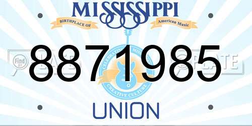 8871985 Mississippi License Plate