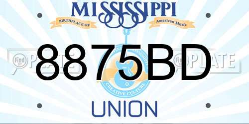 8875BD Mississippi License Plate