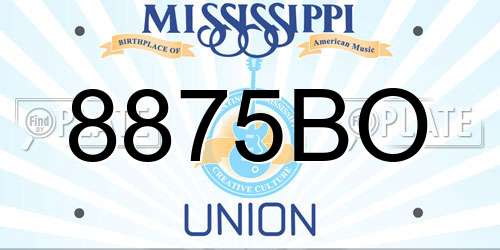 8875BO Mississippi License Plate