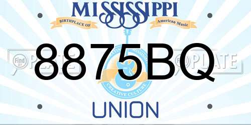 8875BQ Mississippi License Plate