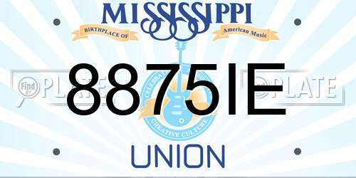 8875IE Mississippi License Plate