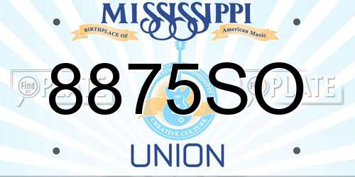 8875SO Mississippi License Plate