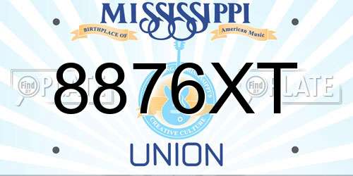 8876XT Mississippi License Plate