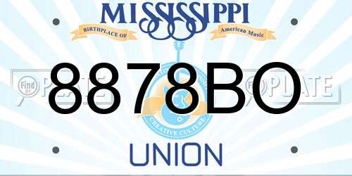 8878BO Mississippi License Plate