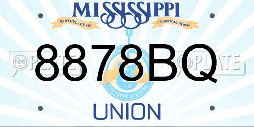 8878BQ Mississippi License Plate