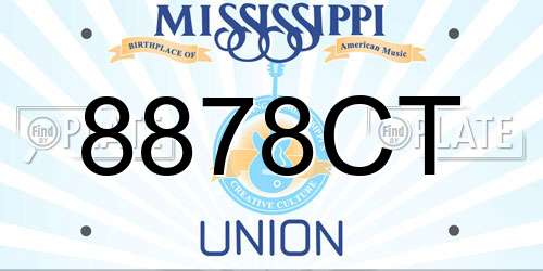 8878CT Mississippi License Plate