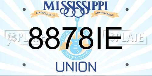 8878IE Mississippi License Plate