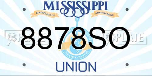 8878SO Mississippi License Plate