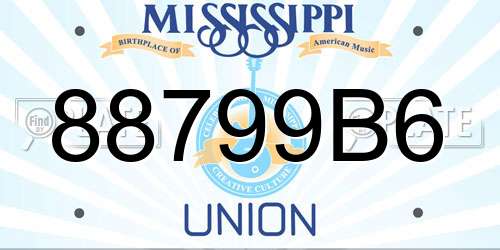 88799B6 Mississippi License Plate