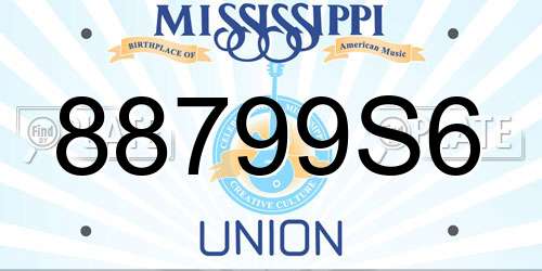 88799S6 Mississippi License Plate