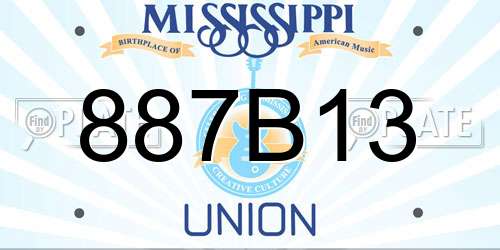 887B13 Mississippi License Plate