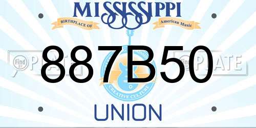 887B50 Mississippi License Plate