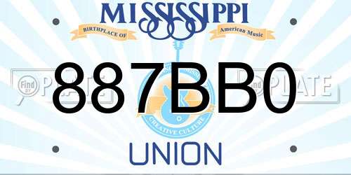 887BB0 Mississippi License Plate