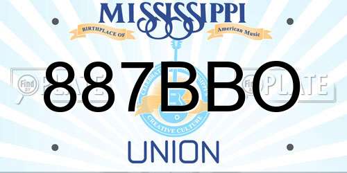887BBO Mississippi License Plate