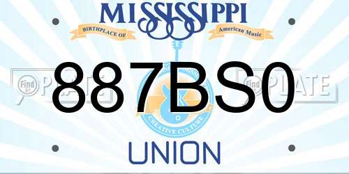 887BS0 Mississippi License Plate