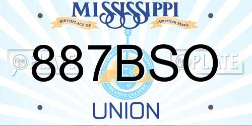 887BSO Mississippi License Plate