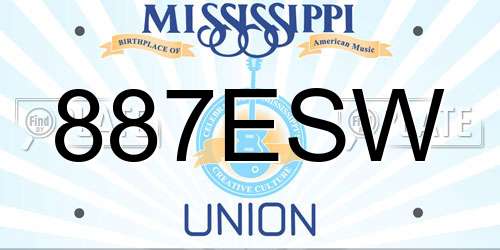 887ESW Mississippi License Plate
